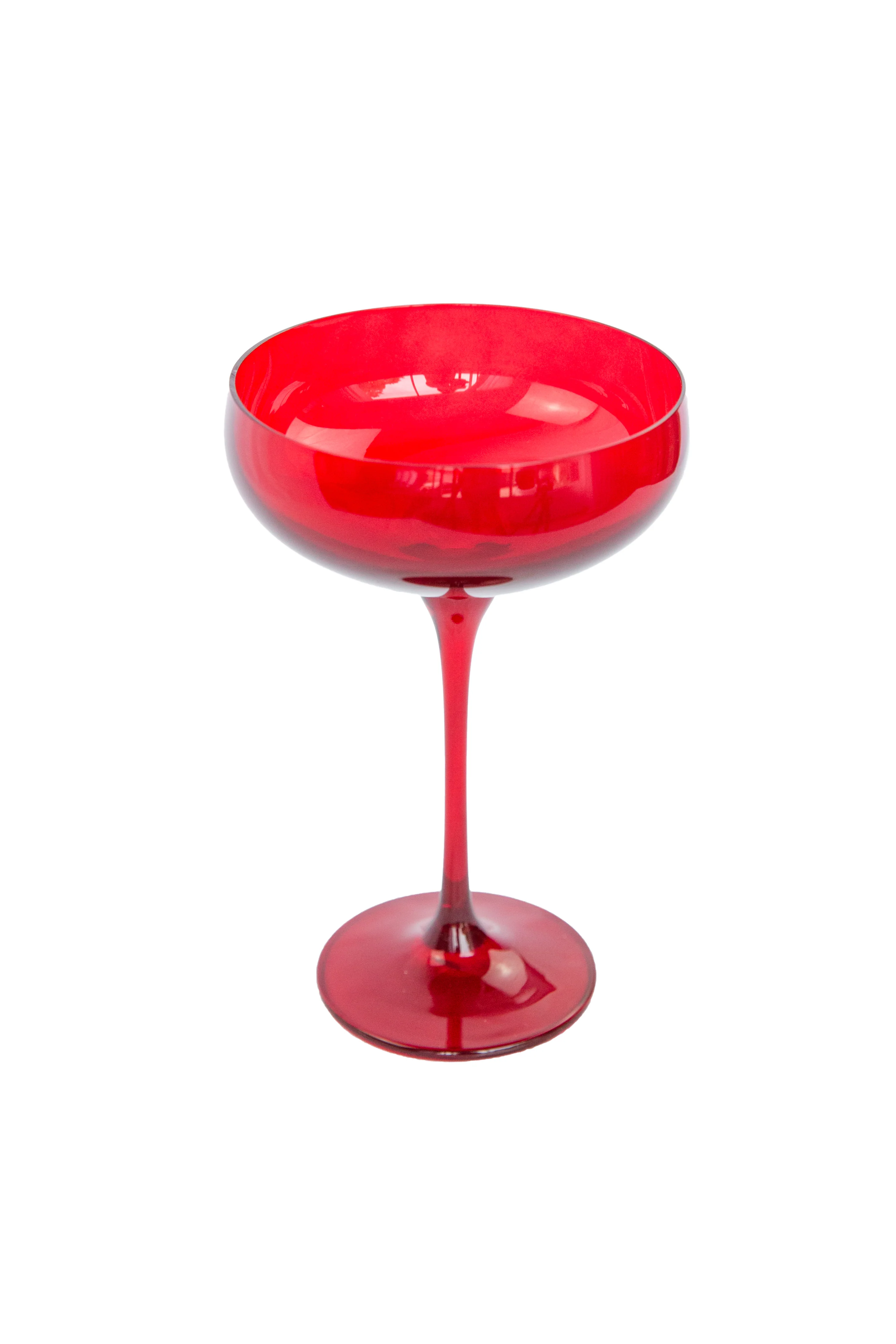 Estelle Colored Champagne Coupe Stemware - Set of 6 {Red} - Image 7
