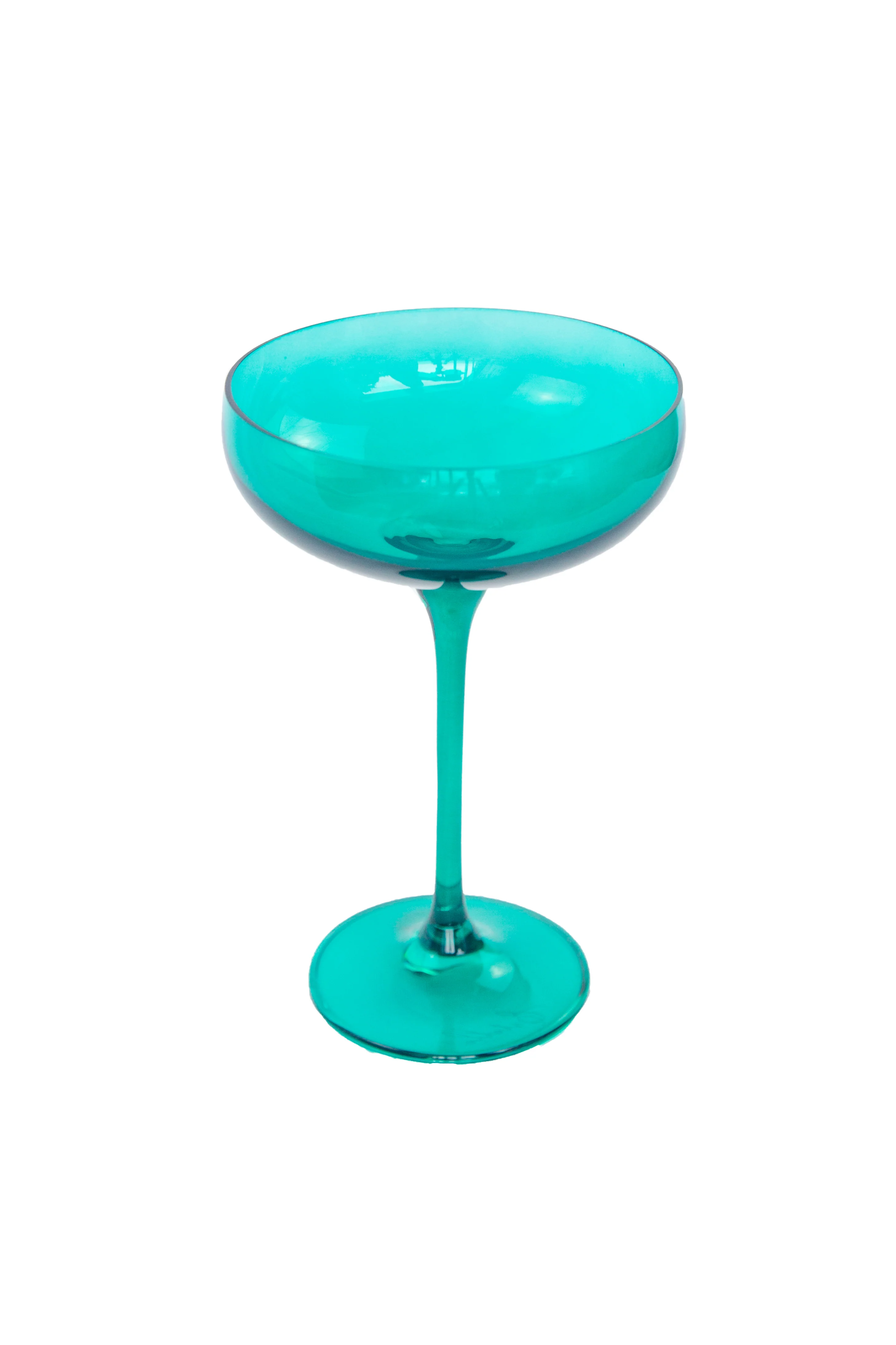 Estelle Colored Champagne Coupe Stemware - Set of 6 {Emerald Green} - Image 7