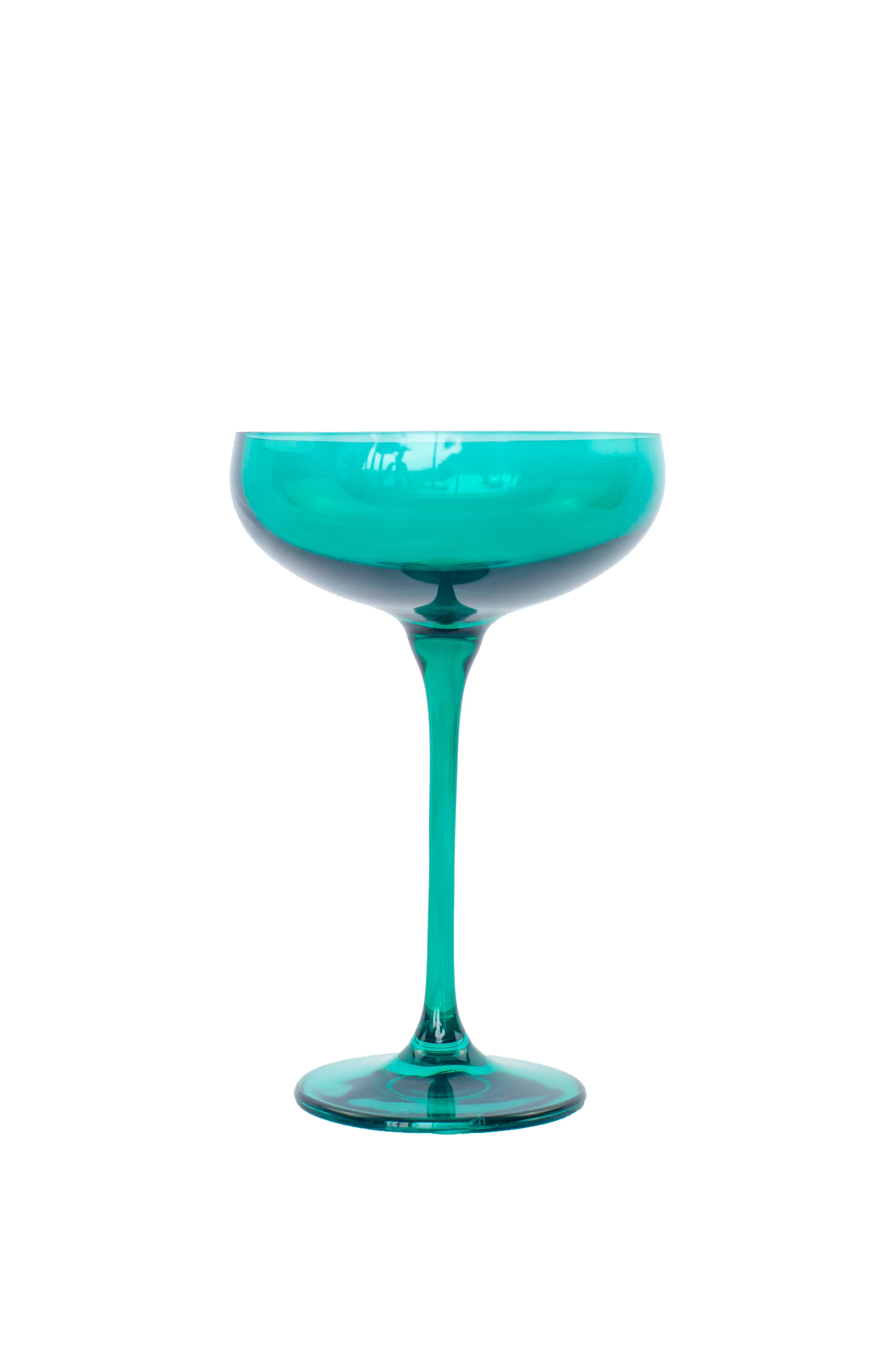 Estelle Colored Champagne Coupe Stemware - Set of 6 {Emerald Green} - Image 8