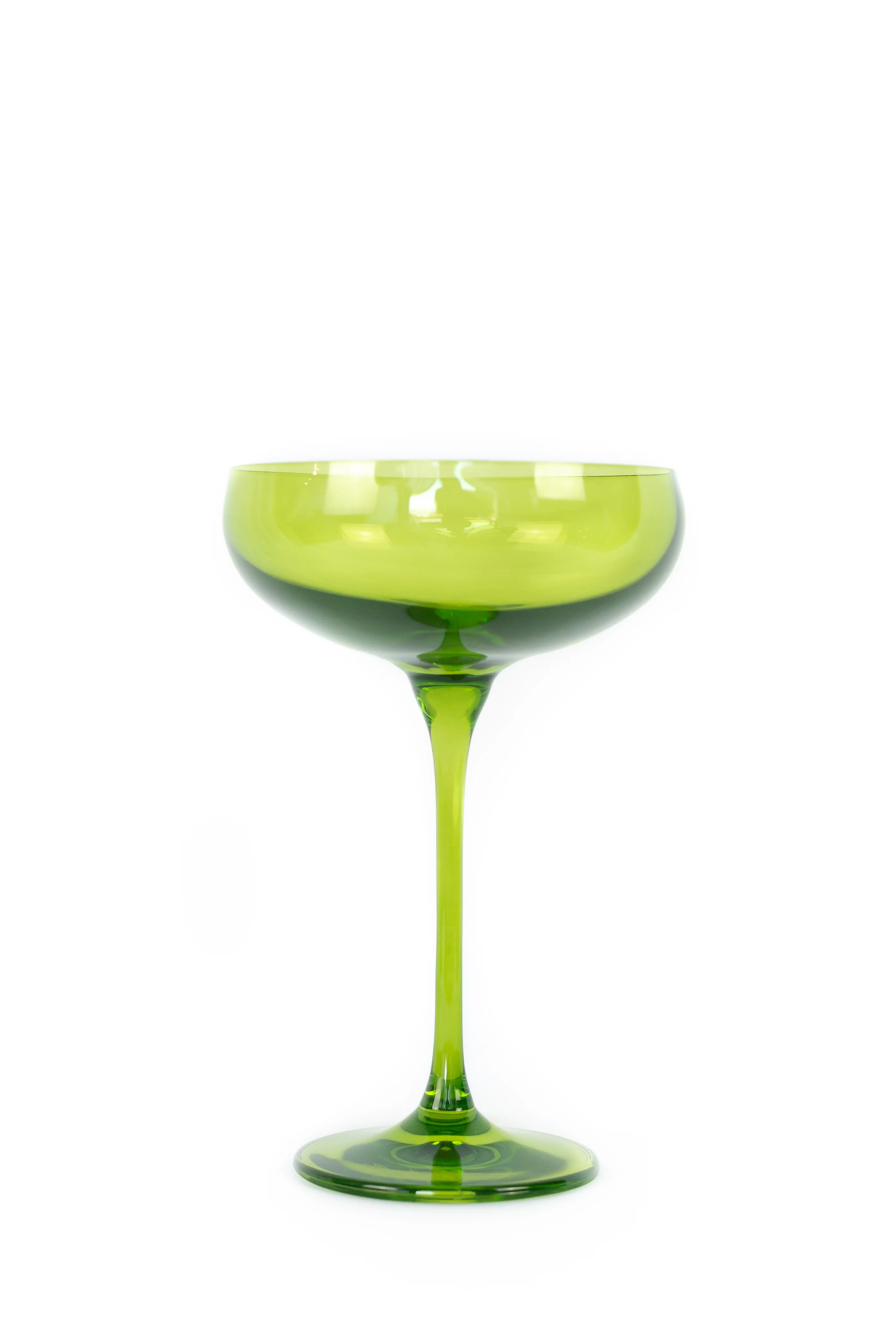 Estelle Colored Champagne Coupe Stemware - Set of 6 {Forest Green} - Image 8